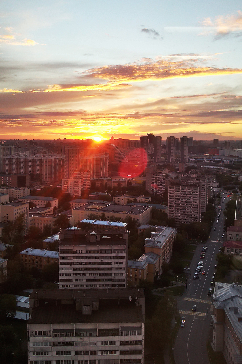 My office with the view :) Sunset over Moscow today :)