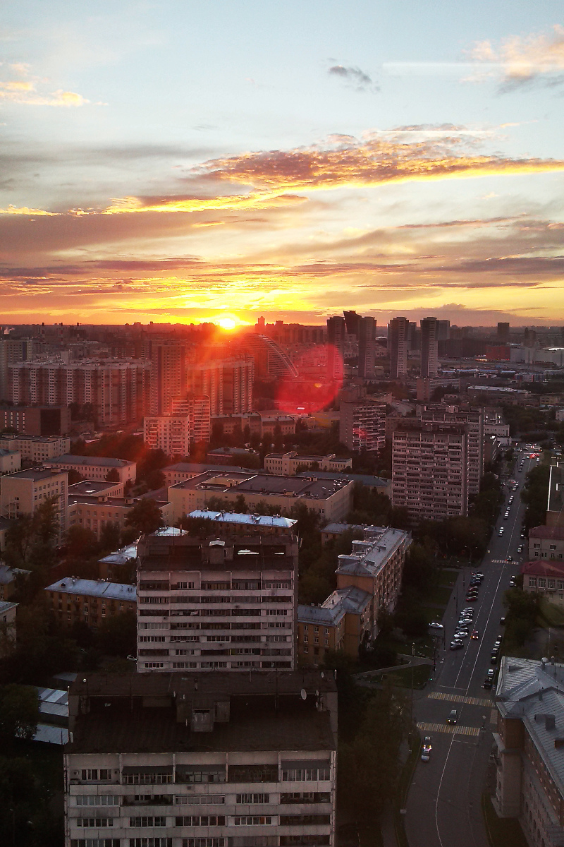 My office with the view :) Sunset over Moscow today :)